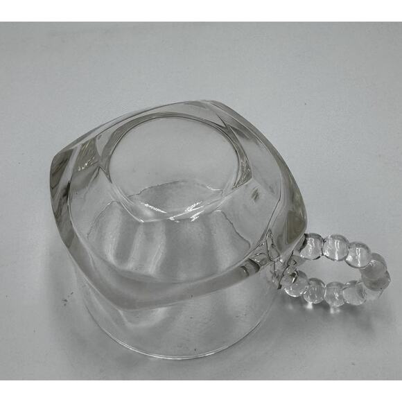 Hazel Atlas Ball & Rib Glass Sip N Smoke Snack Luncheon‎ Tray & Cup Set Of 4